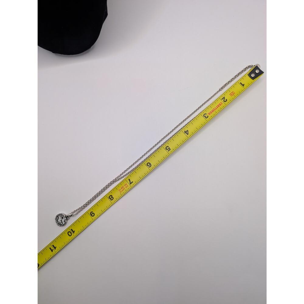 Gucci Interlocking GG Pendant Necklace 925 Sterling Silver Italy ~18" - Picture 11 of 12